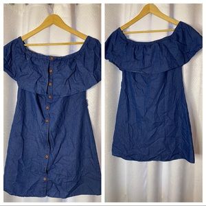 Kate Kasin Short Retro Off Shoulder Dress, S